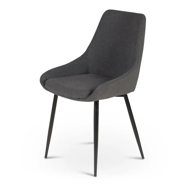 Chaise en tissu gris foncé