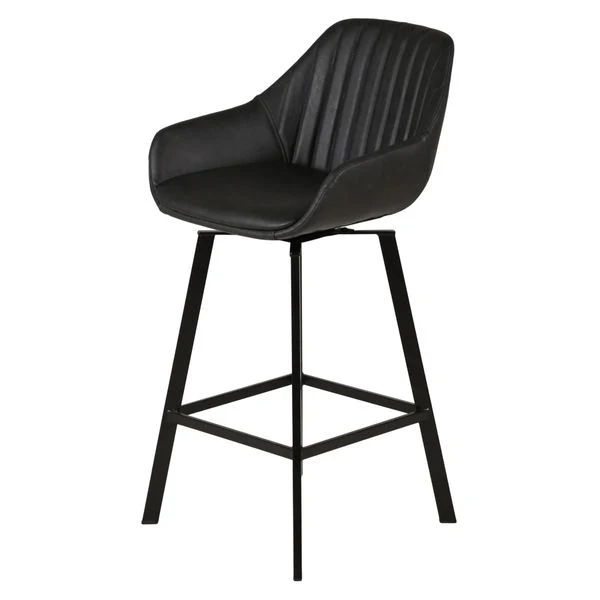 Chaise de bar pivotante noir mat