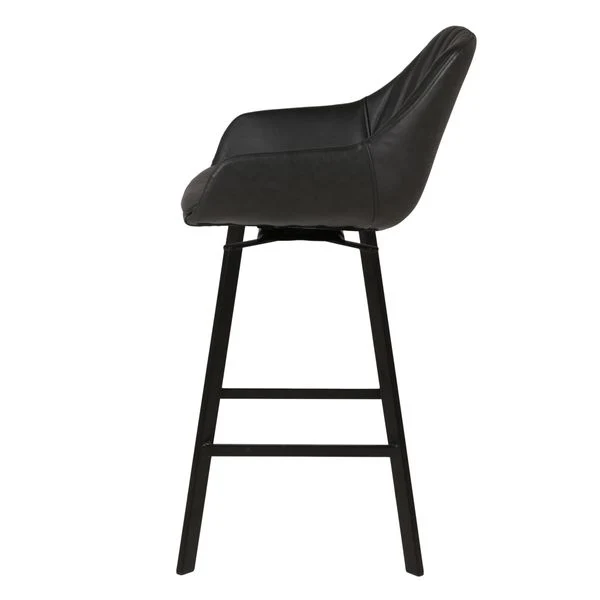Chaise de bar pivotante noir mat