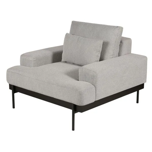 Fauteuil tissu gris clair