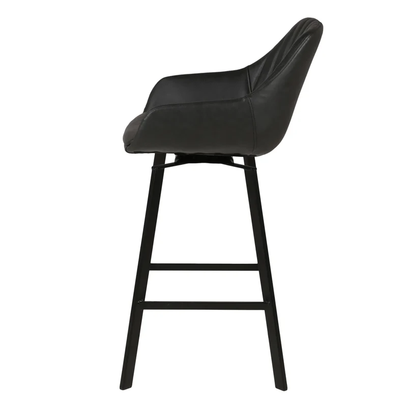 Chaise hauteur plan de travail pivotante noir mat