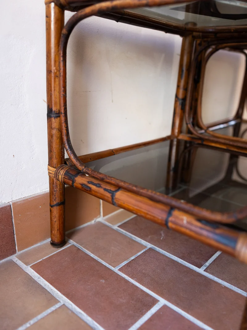 Odile, la paire de tables de chevets en rotin N°1540