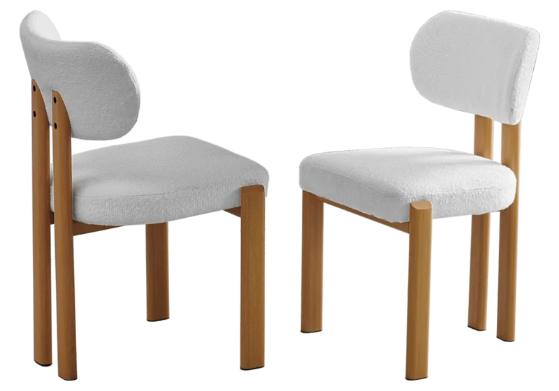 Ensemble table ronde travertin et 4 chaises - Inaya