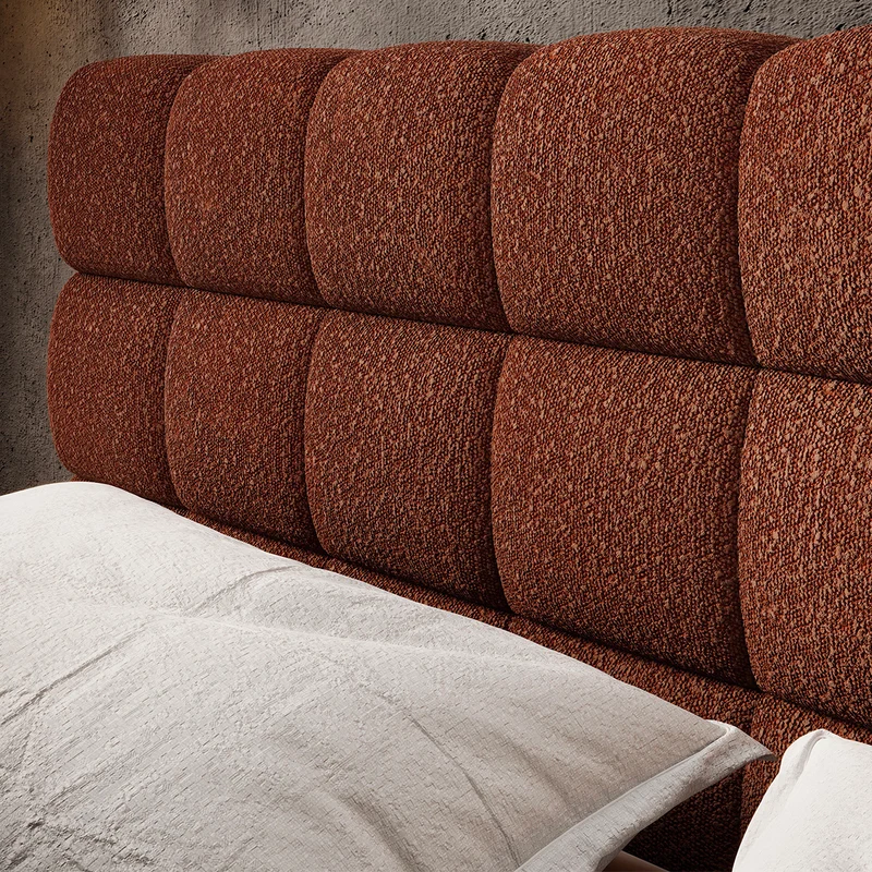 Lit coffre 160x200 sommier inclus Ezio Brique