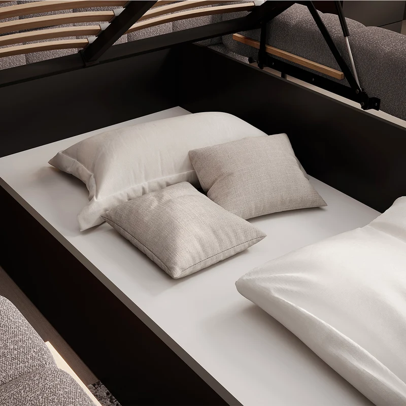 Lit coffre 180x200 sommier inclus Ezio Gris
