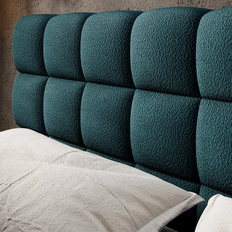 Lit coffre 160x200 sommier inclus Ezio Bleu