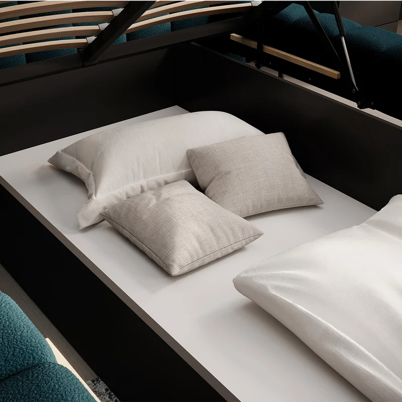Lit coffre 160x200 sommier inclus Ezio Bleu