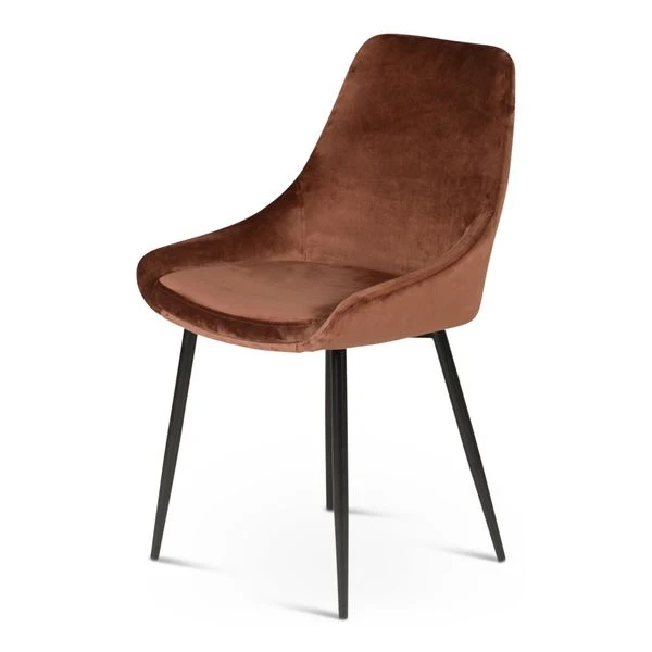 Chaise en velours marron