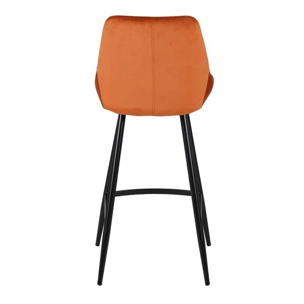 Chaise snack en velours cognac