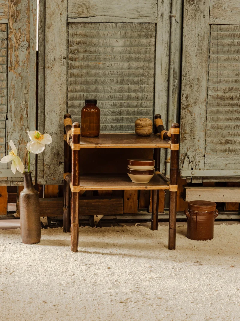 Odile, la table de chevet en rotin N°1528