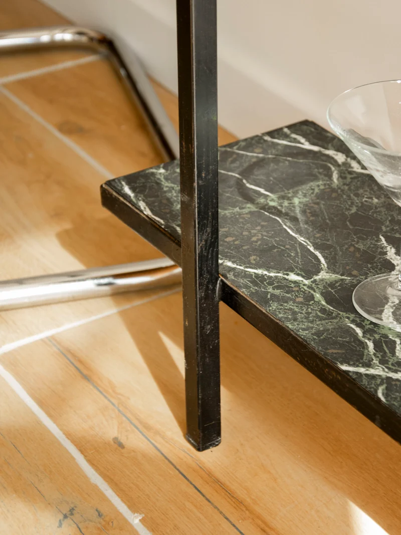 Hanna, la table console en placage marbre N°1522