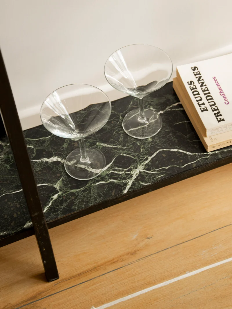 Hanna, la table console en placage marbre N°1522