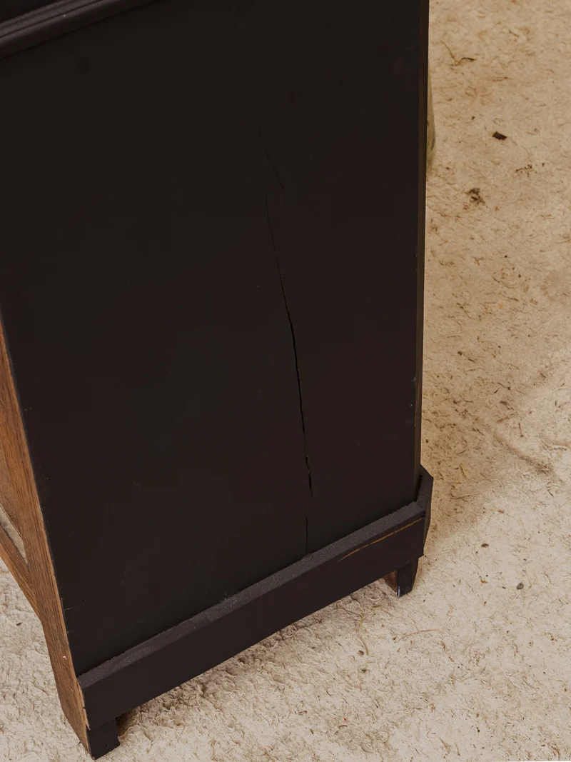 Valery, le semainier en bois noir et marbre gris N°134