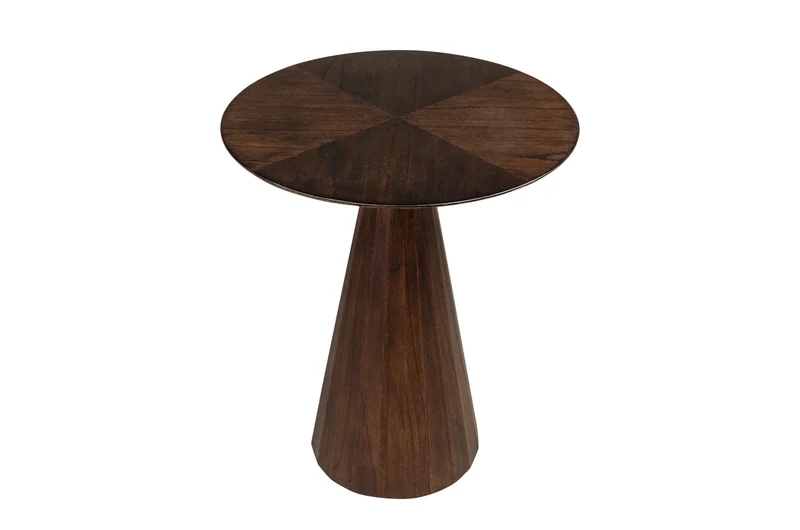 Casa Padrino Luxus Beistelltisch Congo Braun Ø 50 x H. 60 cm - Runder Massivholz Beistelltisch mit skulpturalem Fuß - Luxus Möbel