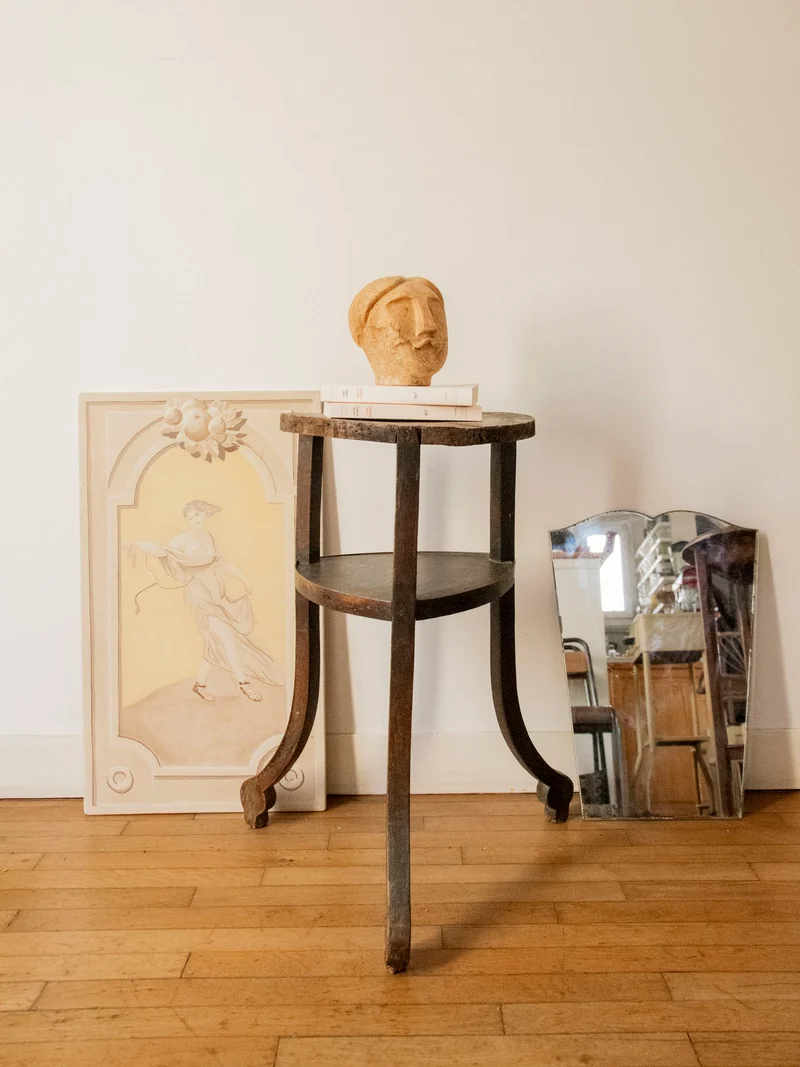 Alfred, le guéridon ancien en bois brut N°1433