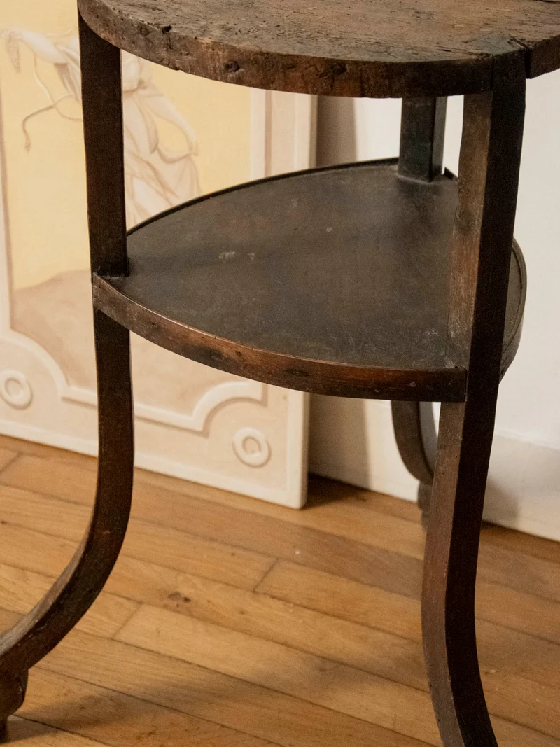 Alfred, le guéridon ancien en bois brut N°1433