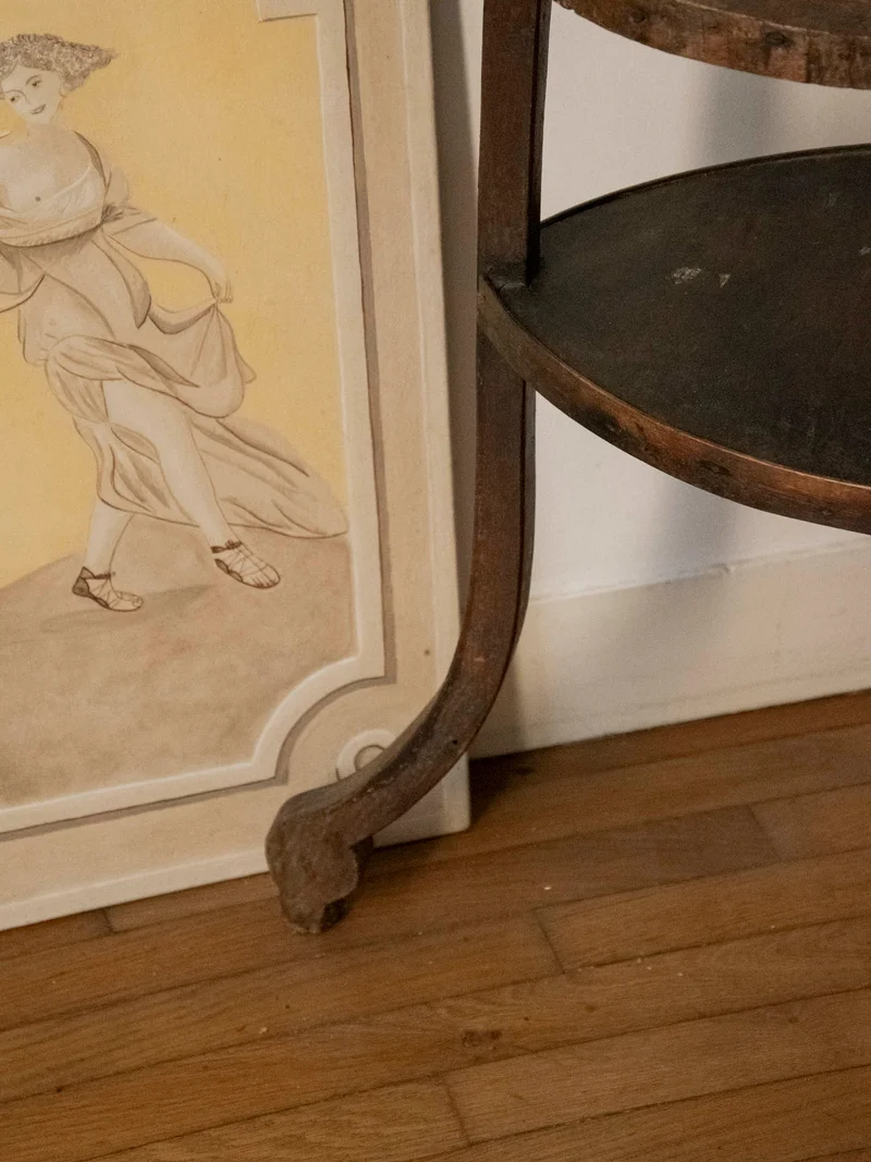 Alfred, le guéridon ancien en bois brut N°1433