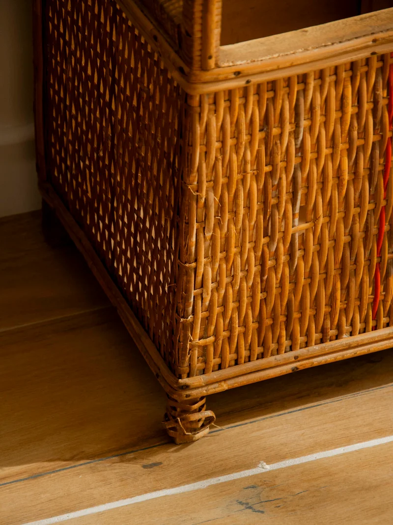 Lucien, le coffre-banc en paille tressée N°187