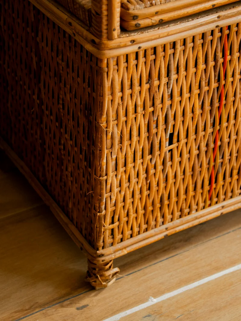 Lucien, le coffre-banc en paille tressée N°187