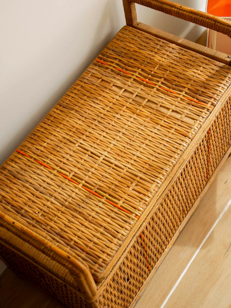 Lucien, le coffre-banc en paille tressée N°187