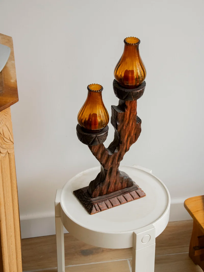 Ulysse, le bougeoir au bois sculpté N°113