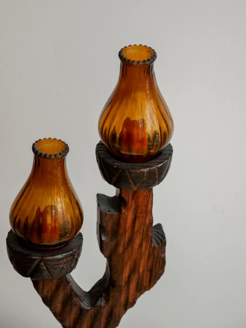 Ulysse, le bougeoir au bois sculpté N°113