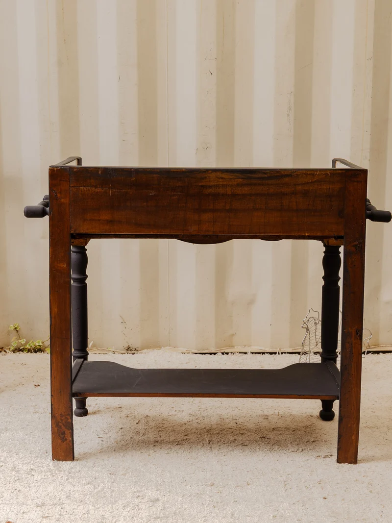 Louise, la coiffeuse en bois noir et marbre blanc N°335
