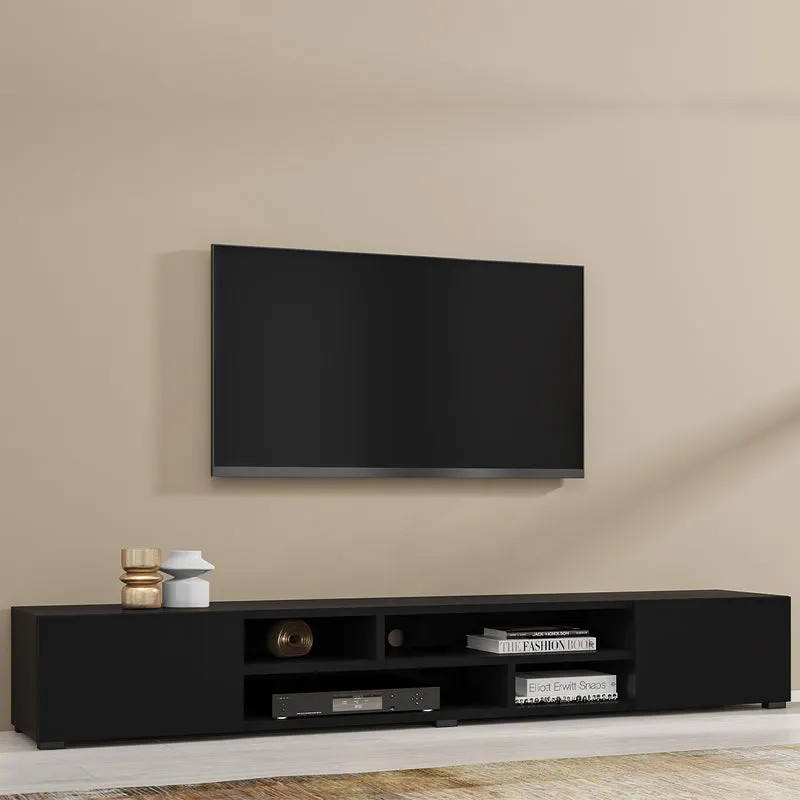 Meuble TV 2 portes 208 cm Akram Noir