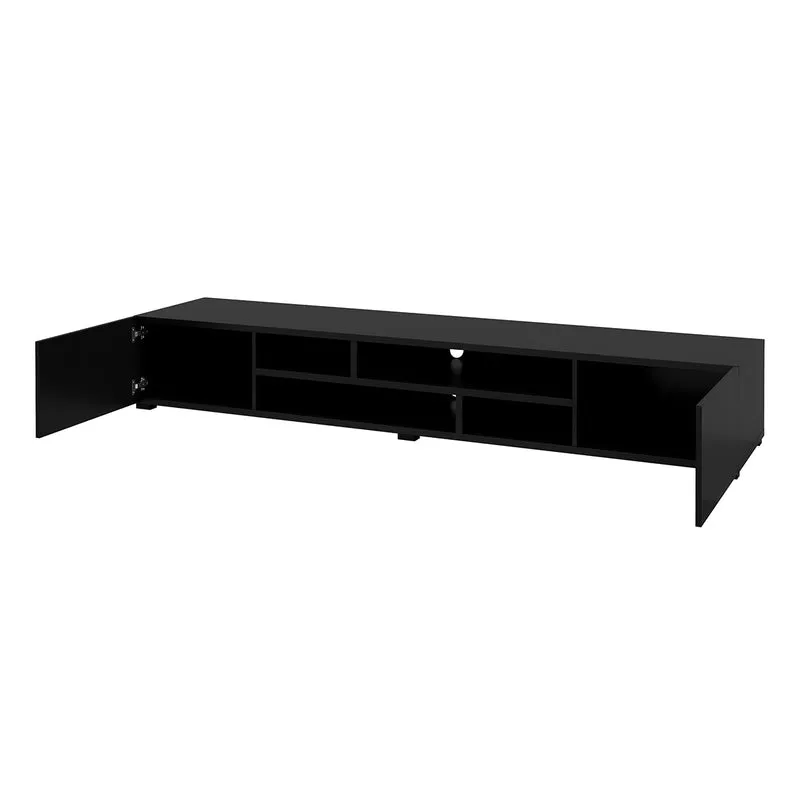 Meuble TV 2 portes 208 cm Akram Noir