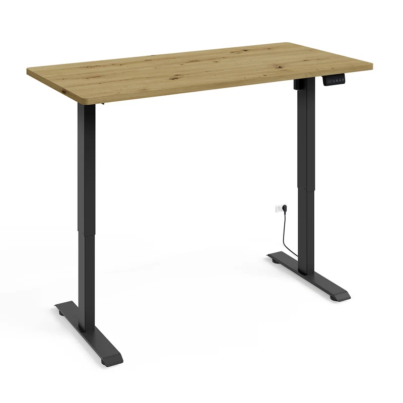 Bureau électrique 140 cm Ergo Bois et Noir