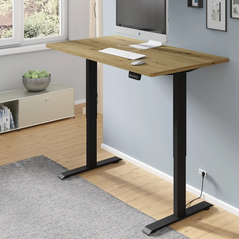 Bureau électrique 140 cm Ergo Bois et Noir