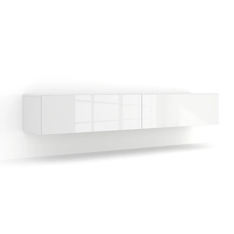 Meuble TV mural 2 portes 180 cm Bali Blanc
