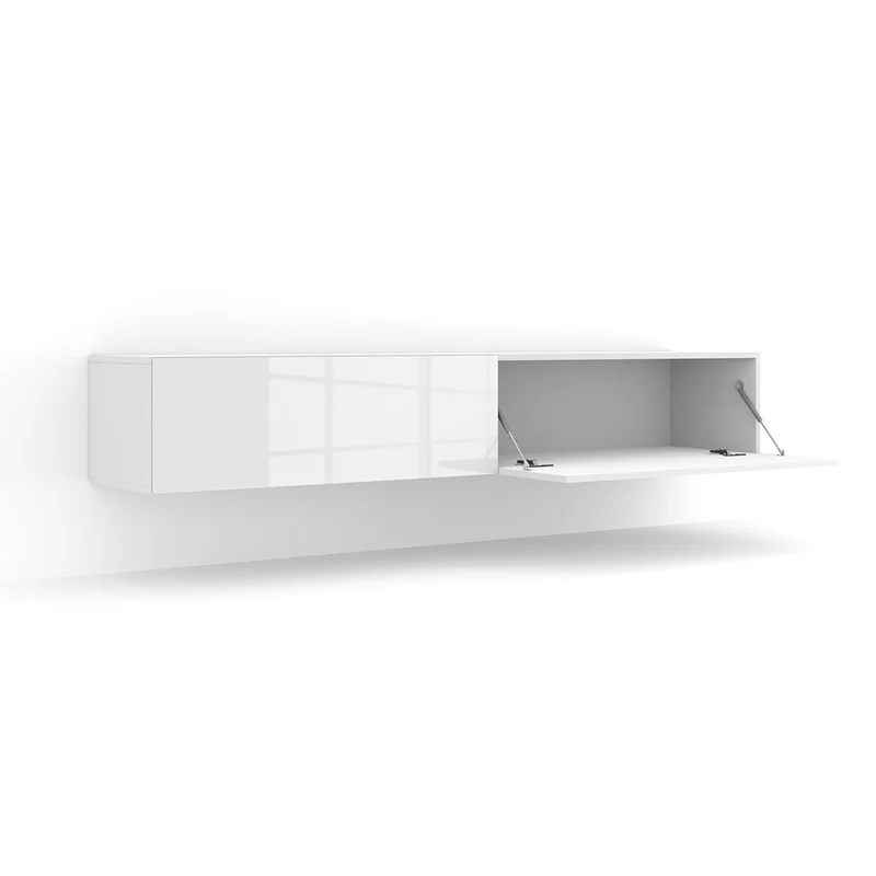 Meuble TV mural 2 portes 180 cm Bali Blanc