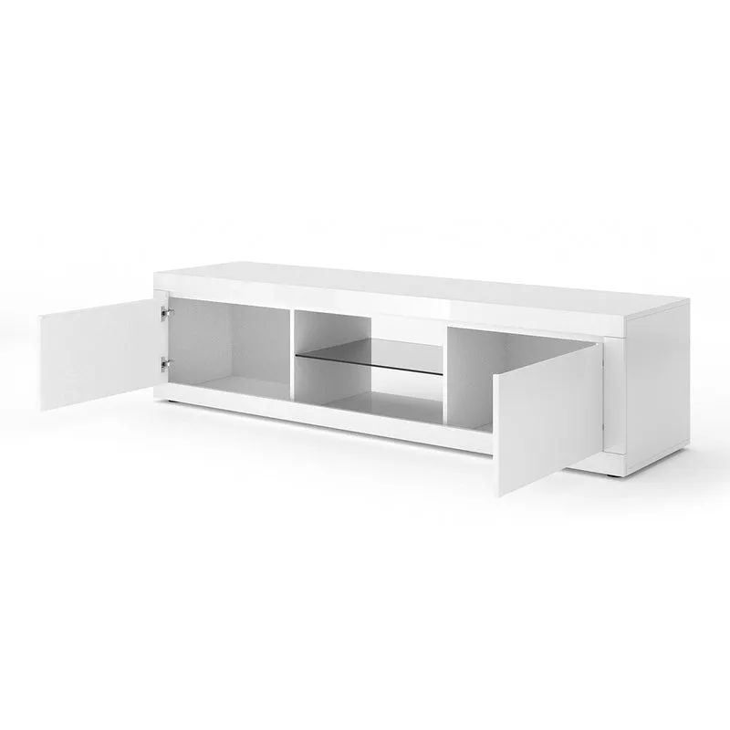 Meuble TV 2 portes 180 cm TV Olia Blanc