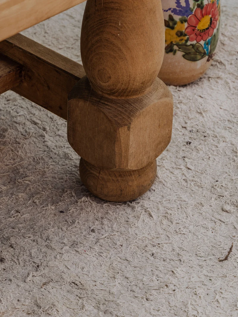 Francine, la table d'appoint en chêne et céramique N°1473