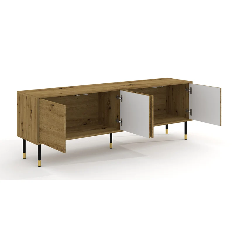 Meuble TV 4 portes 180 cm Rani Bois