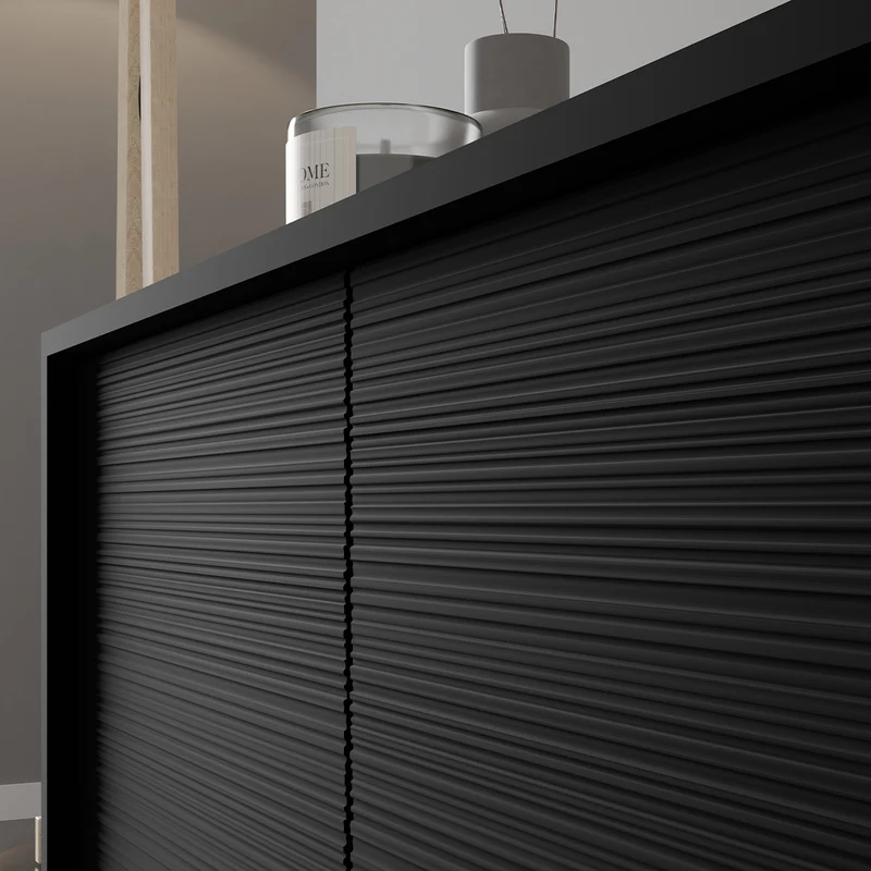 Meuble TV 4 portes 180 cm Rani Noir