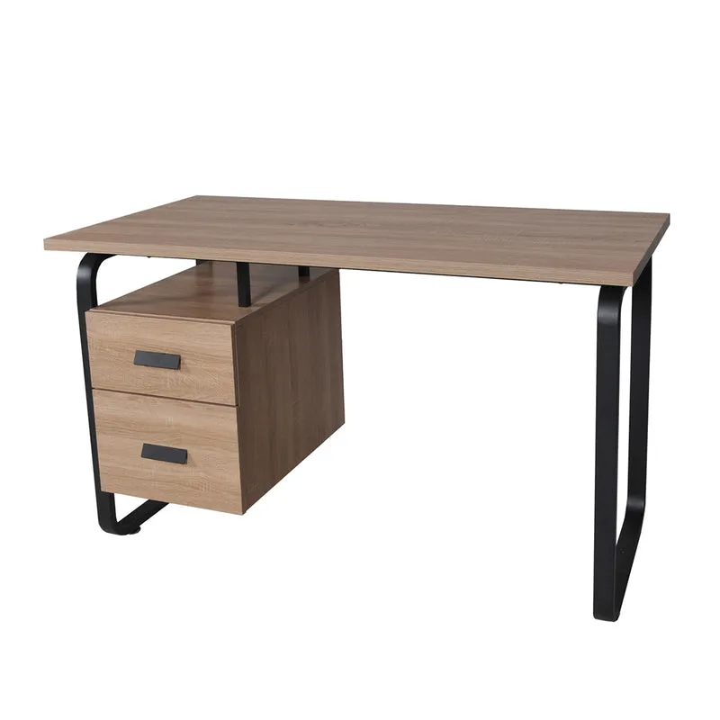 Bureau 2 tiroirs Austin Bois blanchi et Noir