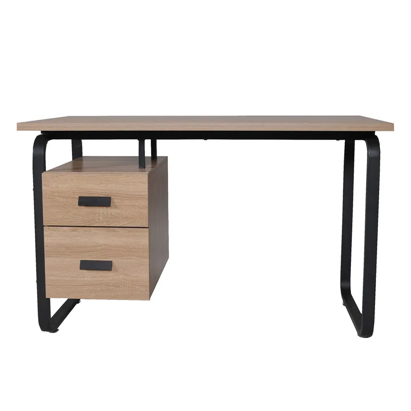 Bureau 2 tiroirs Austin Bois blanchi et Noir