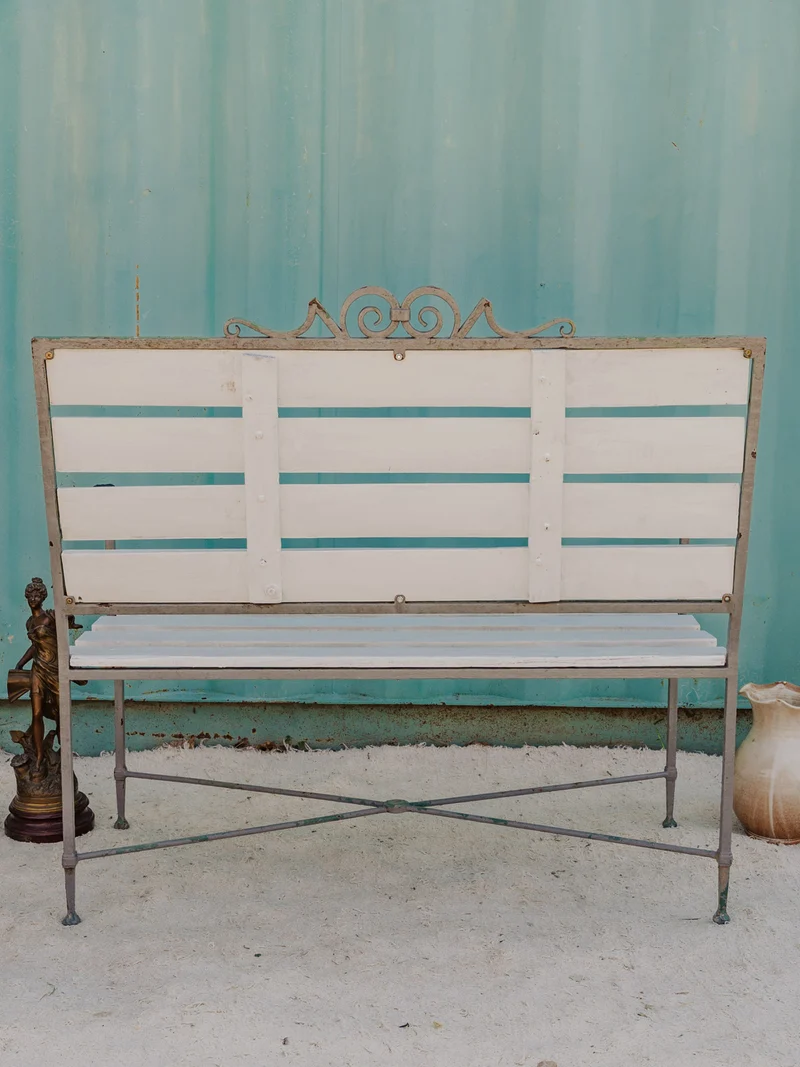 Antoine, le banc en bois gris et blanc N°491