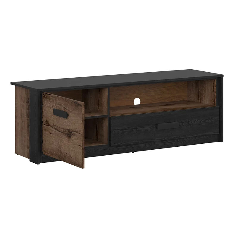 Meuble TV 1 porte 1 tiroir 150 cm Romane Bois