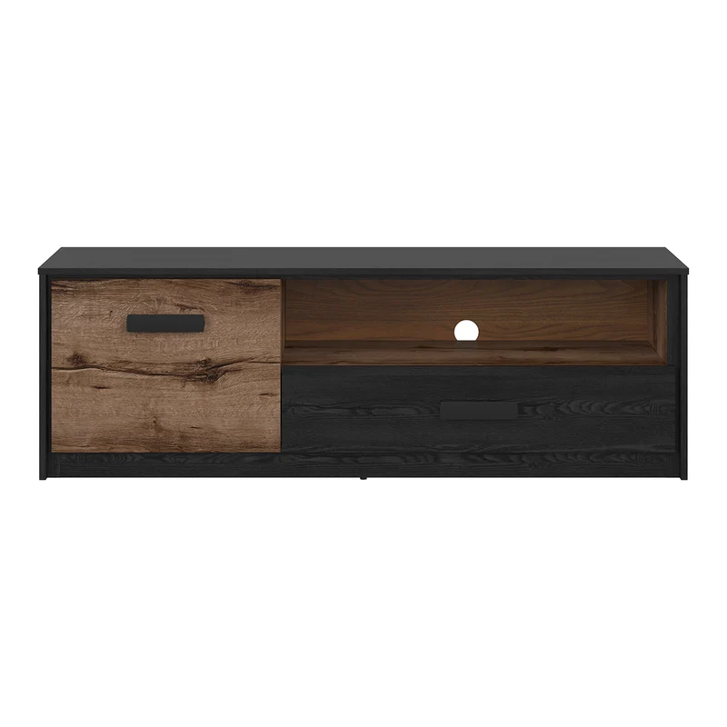 Meuble TV 1 porte 1 tiroir 150 cm Romane Bois