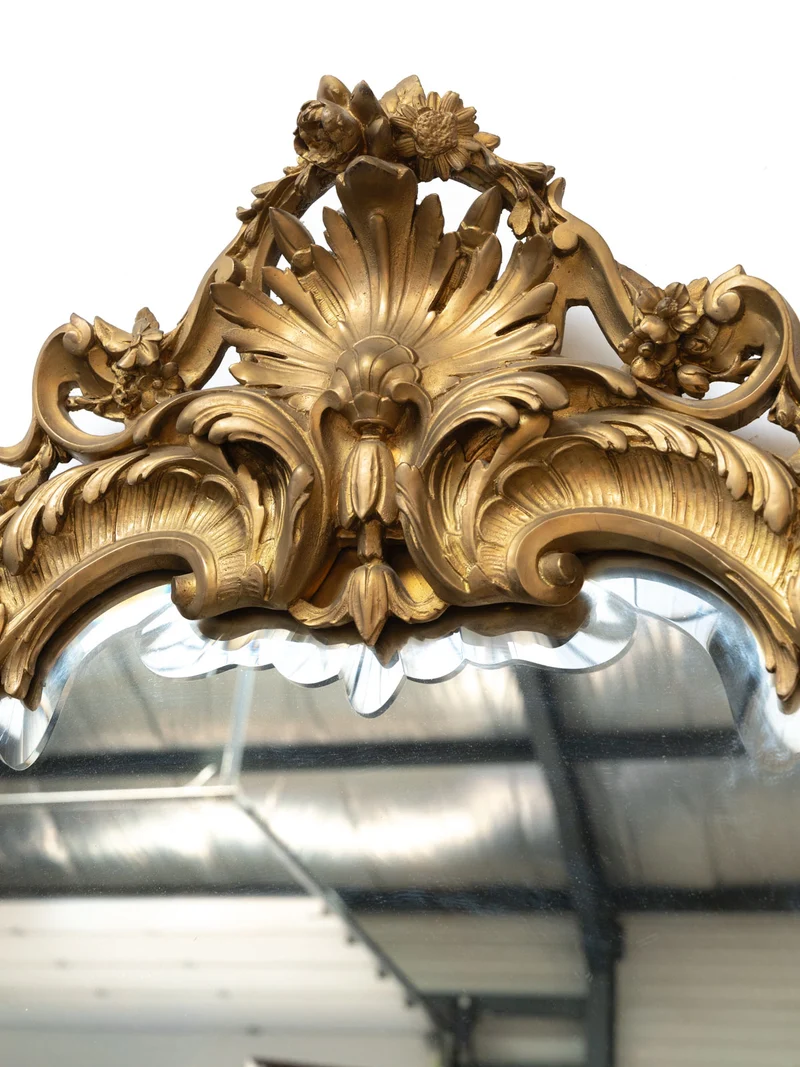 Georges, le grand miroir ancien sculpté style Louis XV N°1382