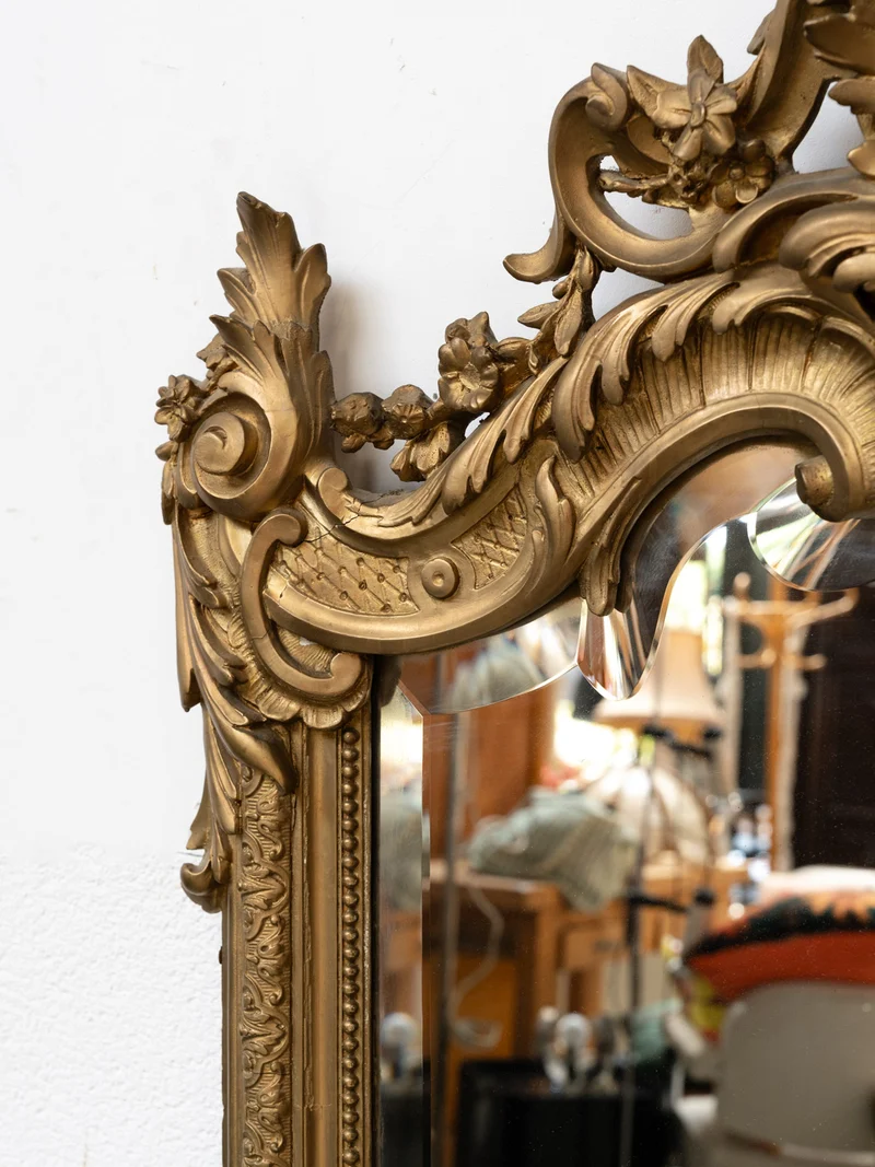 Georges, le grand miroir ancien sculpté style Louis XV N°1382