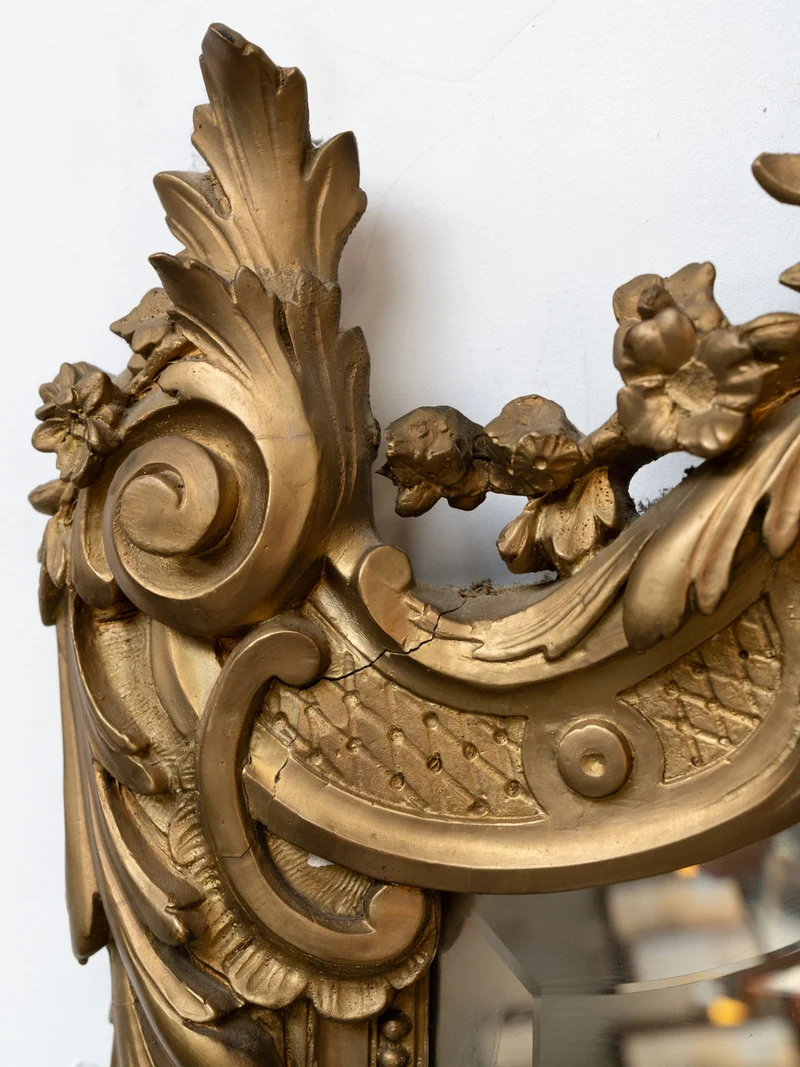 Georges, le grand miroir ancien sculpté style Louis XV N°1382