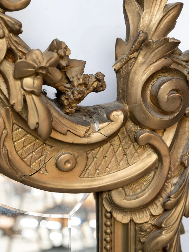 Georges, le grand miroir ancien sculpté style Louis XV N°1382