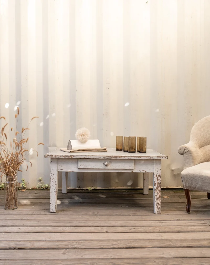 Léonie, la table basse en bois gris N°1122