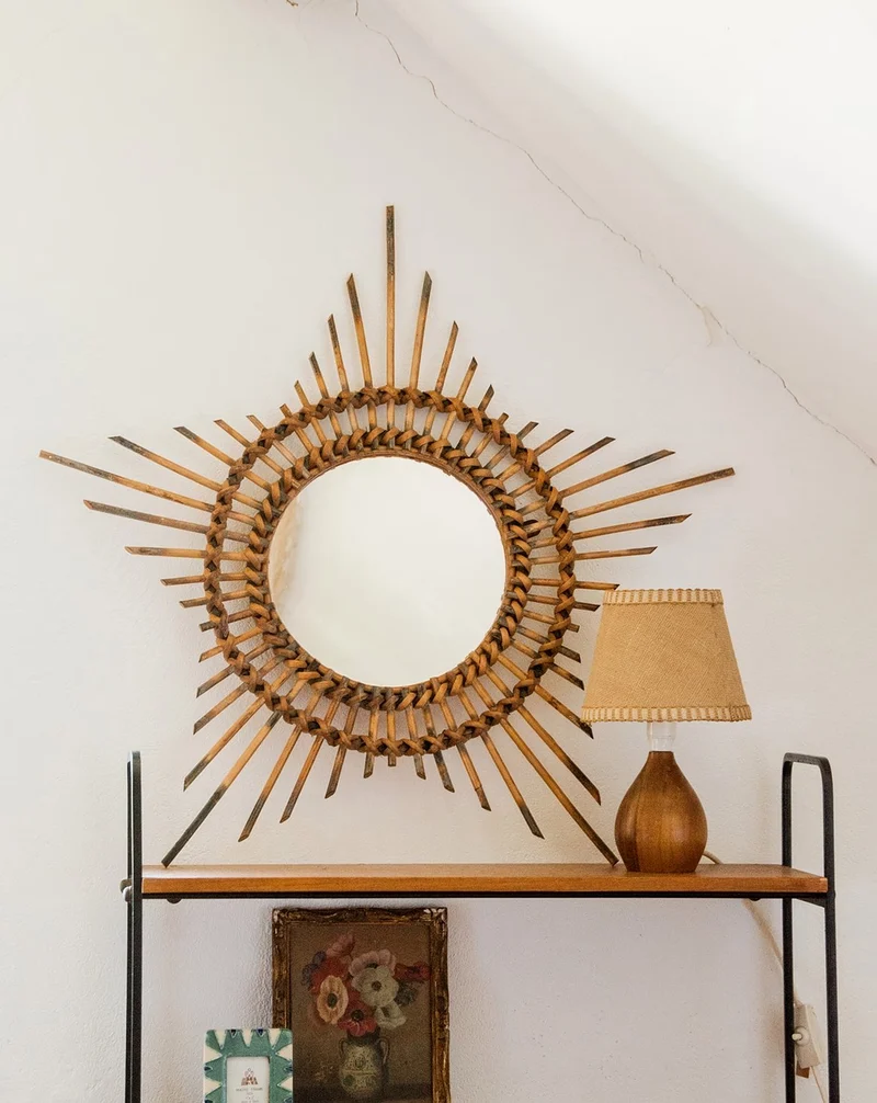 Igor, le miroir soleil en rotin N°720