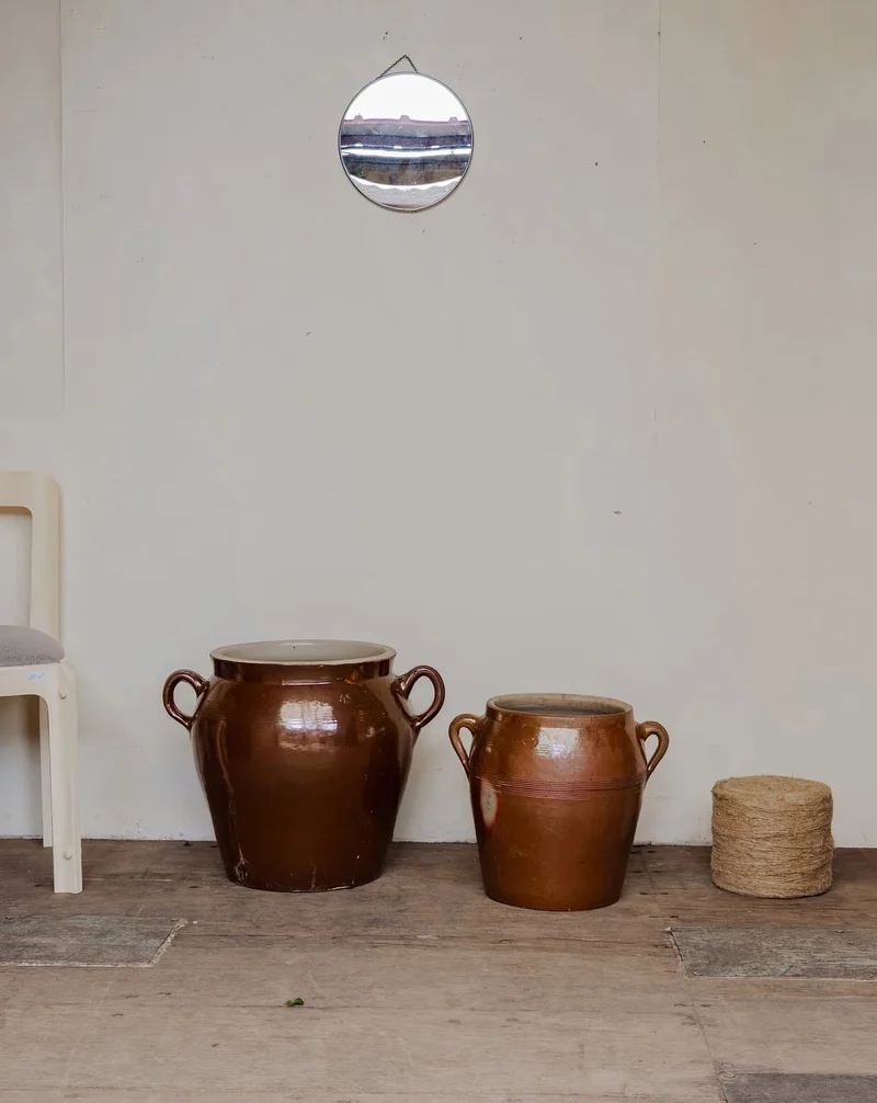 Alix, le lot de 2 pots en céramique marron N°1017