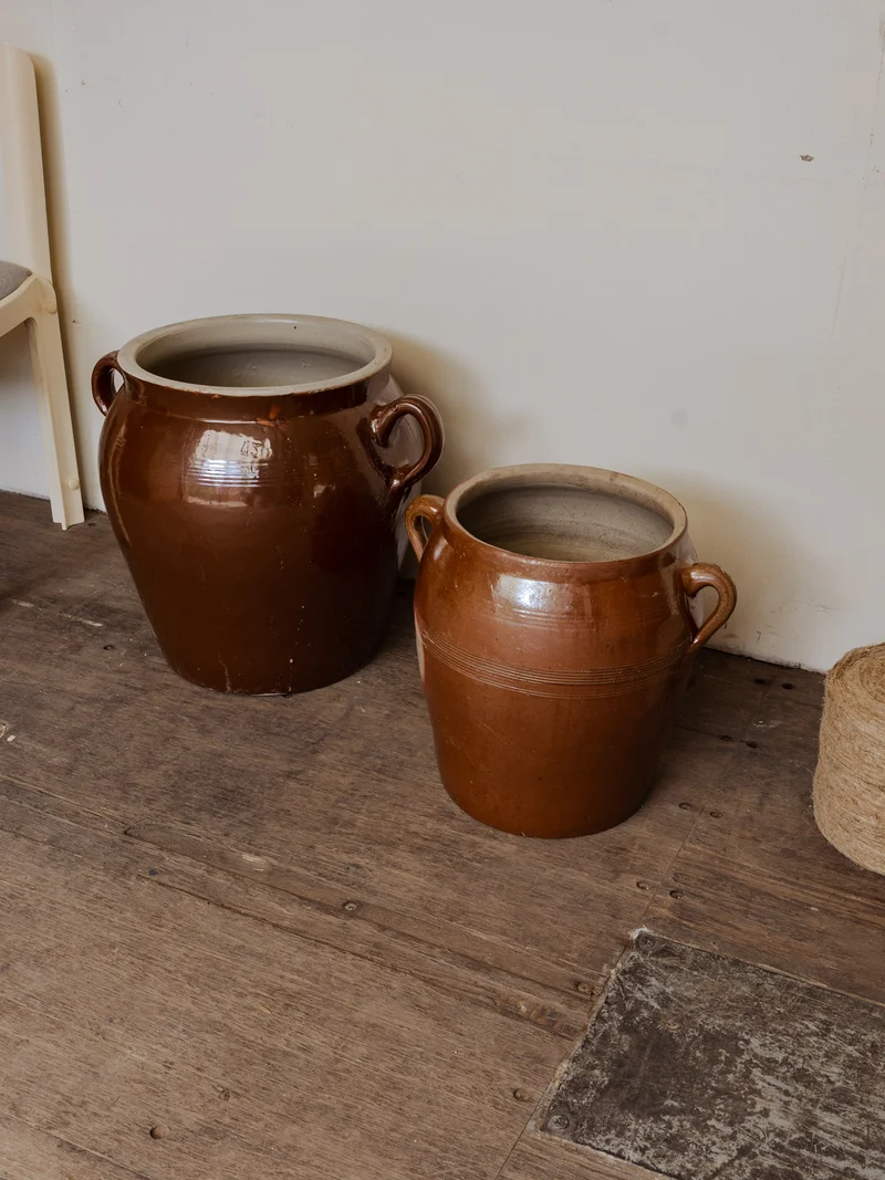 Alix, le lot de 2 pots en céramique marron N°1017